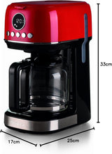 Ariete Moderna 1396 Filter Espressomaskine til fremstilling af amerikansk kaffe Op til 15 kopper Glaskaraffel Varmeplade LCD-skærm Aftagelige og vaskbare filtre Hvid