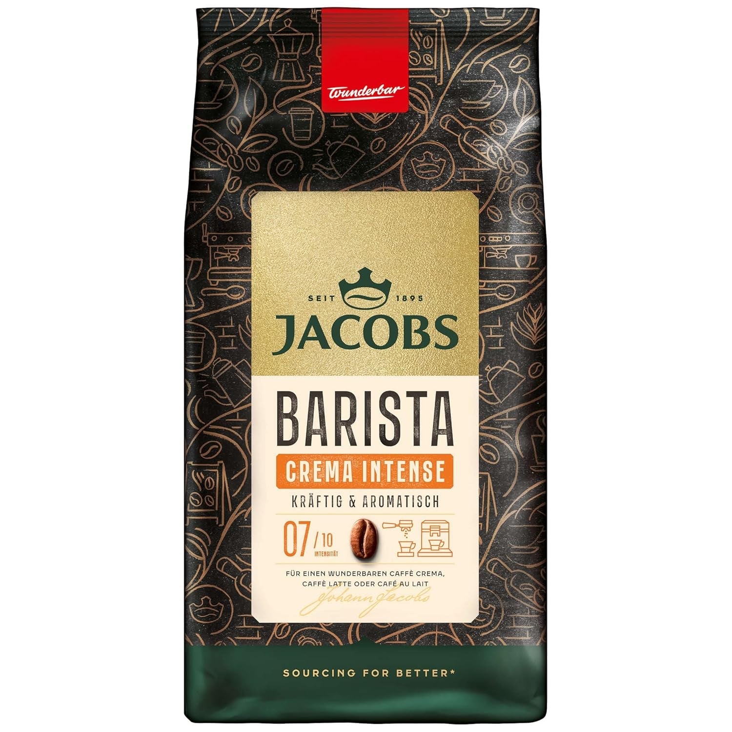 Hel kaffebønne JACOBS Barista Editions Crema Intense (4 x 1 kg)