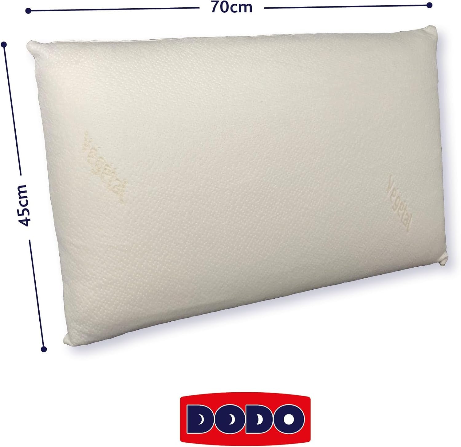 Pude, Ergonomisk, Vegetabilsk, 45 X 70 Cm, Hukommelsesform, Rektangulær, 100 % MDF-fyld, Bomuldsbund, Polyesterbetræk - Ricinusolie Naty Shop Standardpuder