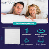 Premium dyne 200X200Cm 4 årstider, dyne til alle årstider 200X200 - varm om vinteren og kølig om sommeren, 2 kombinerbare dynebetræk 200X200 Dyner og dyner Naty Shop