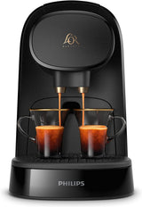 PHILIPS LM8012/60 kapsel espressomaskine - to doser, dobbelt fornøjelse, 1 eller 2 kopper, Ristretto, Espresso, Lungo eller Grand Café Long, Dobbelt kapsel, ægte espressokvalitet, klaver sort