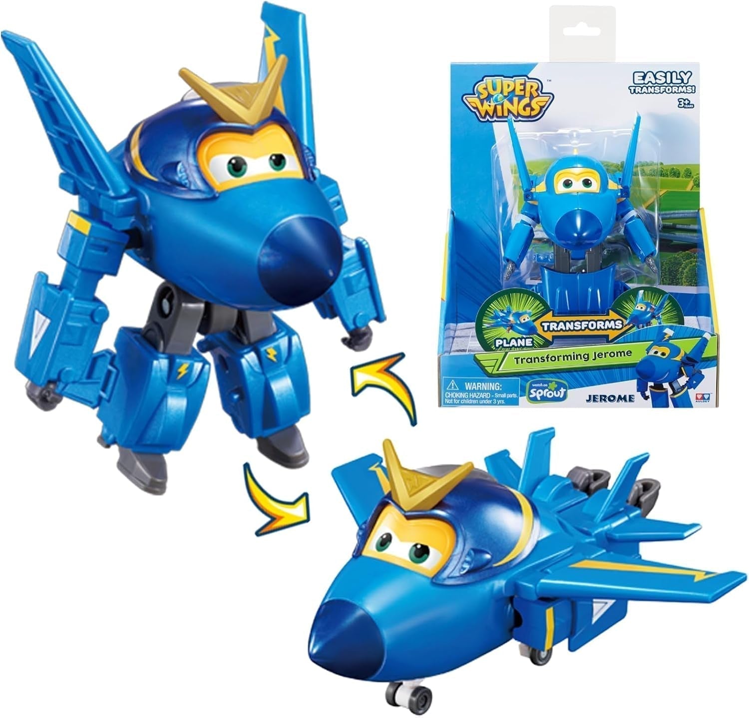 Super Wings 5" Transforming Characters 2-Pack Transforming Supercharged Jett + Tino Transformer Legetøj til drenge og piger i alderen 3+ Røde actionfigurer Naty Shop Jerome