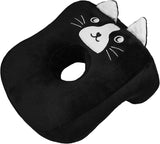Kontor-søvnpude Hukommelse Bomuld Sød ørehulspude Blød sovepude Sidesove-ørepude til kvinder Piger Børn (killing grå) Cervikale ortopædiske puder Naty Shop Black Cat