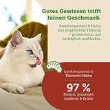 MERA Cats Nature Insect Premium Katzenfutter Nass 12x85g | ohne Zucker und Getreide| Nachhaltig & mit viel Insektenprotein | Voksen Katzennassfutter