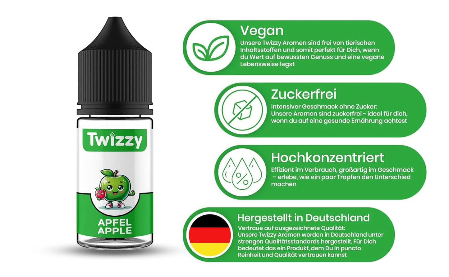Twizzy, koncentreret æblearoma, 30 ml Aromas Naty Shop