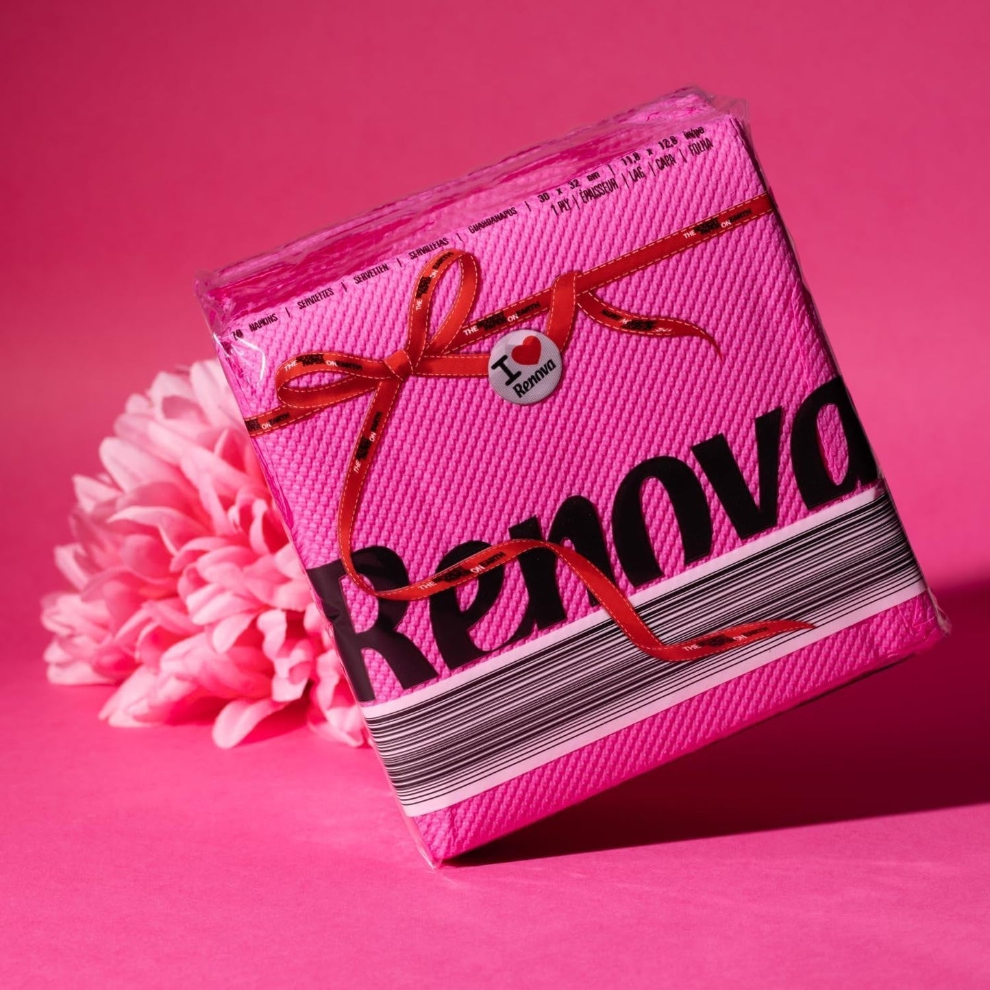 Renova Red Label Fuchsia Papirservietter - 70 servietter