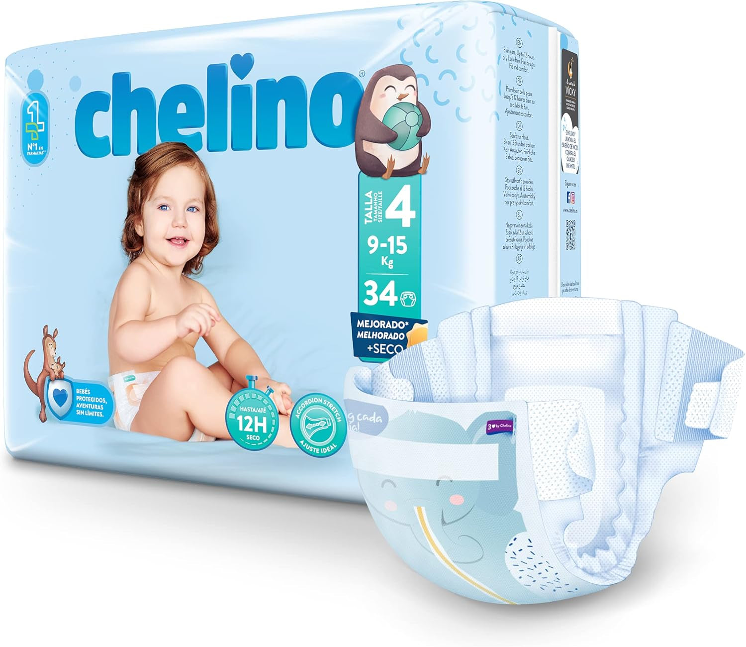 Fashion & Love babybleer str. 4 (9-15 kg), 34 stk