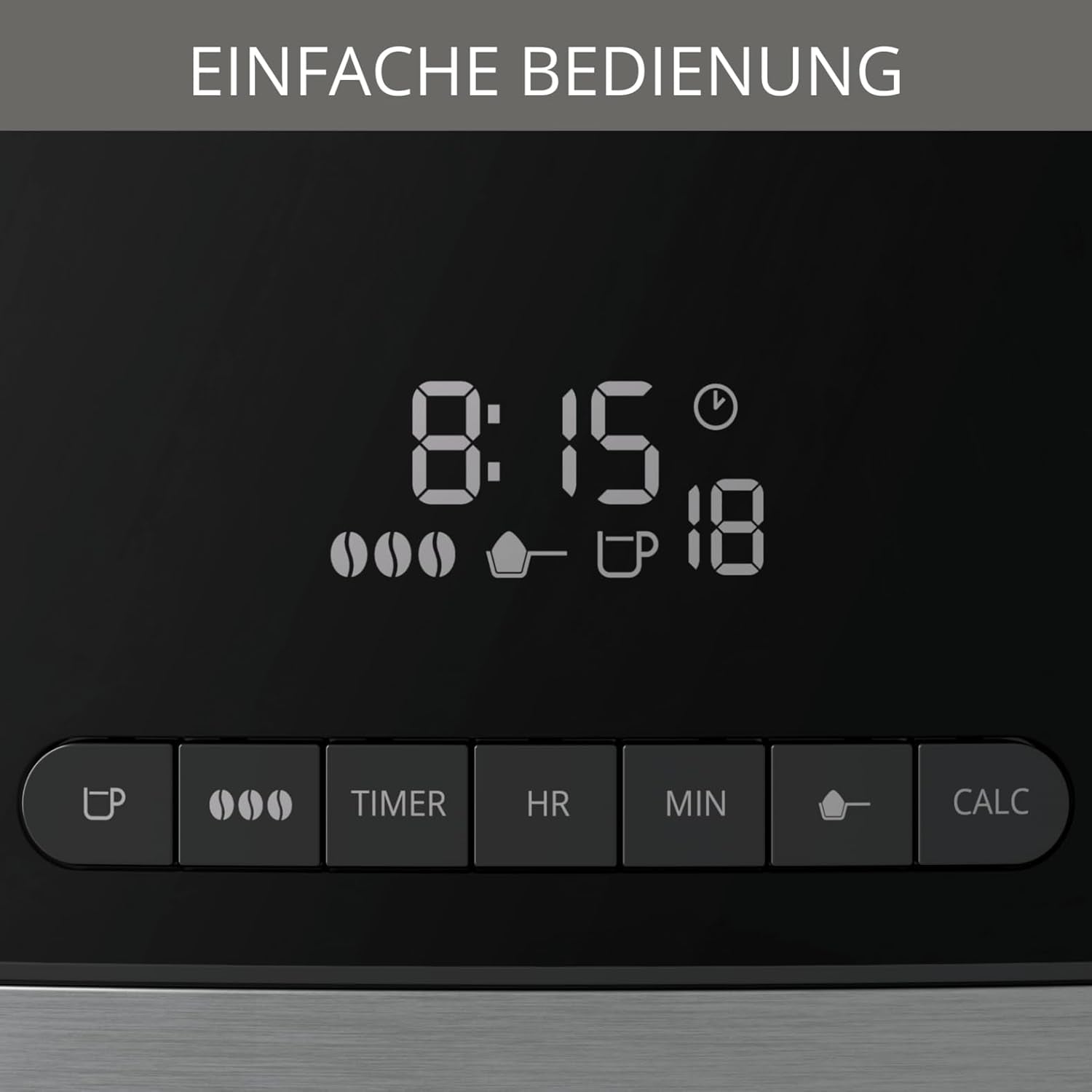 Krups Espressomaskine KM8328 Kværn med kværn | 24 timers timer | Kornbeholder 180 g | Kapacitet 1,25 l til op til 15 kopper kaffe | Autosluk funktion | 3 maleindstillinger | Sort