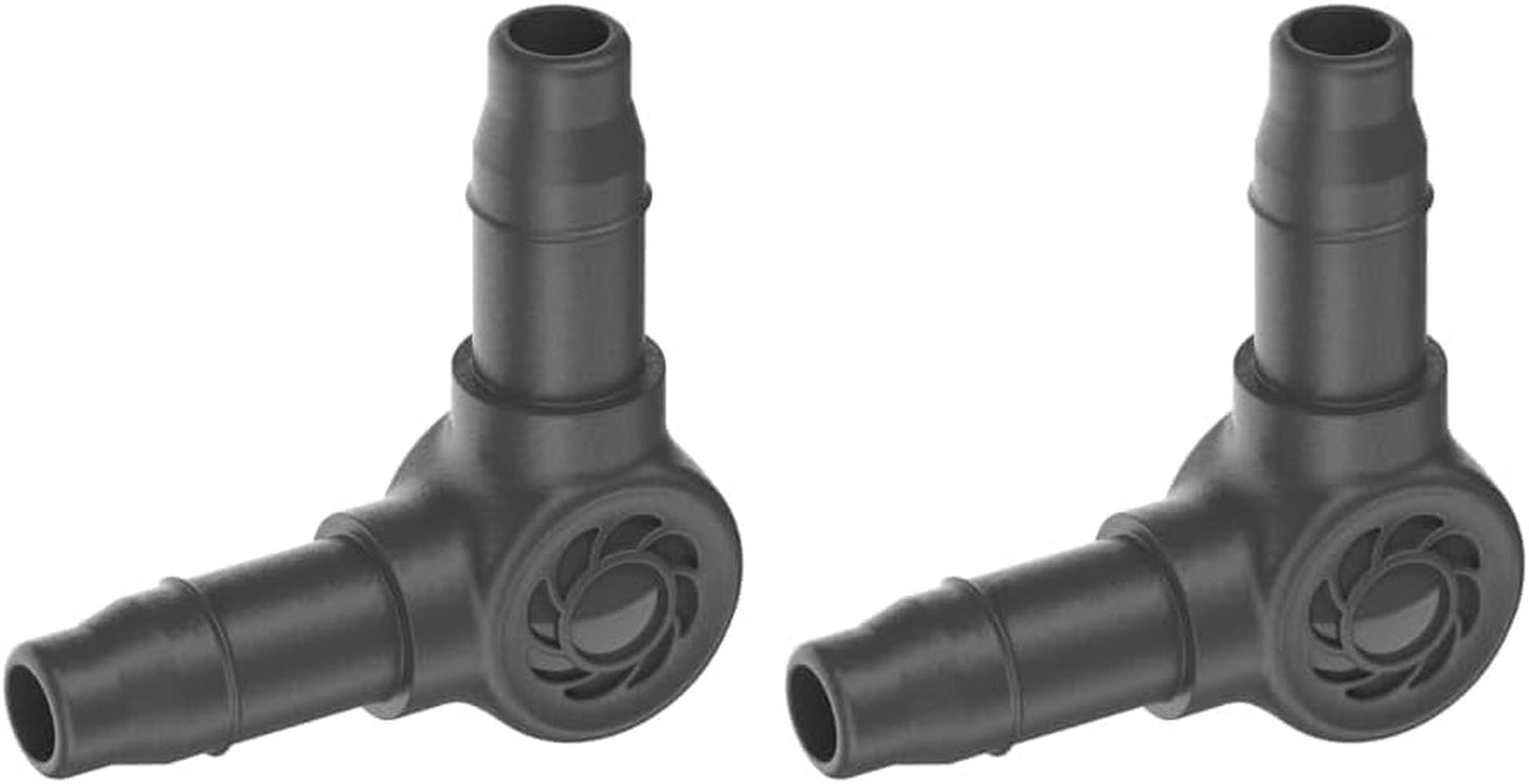 L-stykke til Gardena Micro-Drip 4,6 mm (3/16 tomme): Til ændring af distributionsretning og dryplinjer med 90 grader, knækfri installation, nem og fleksibel tilslutningsteknologi (13212-20)