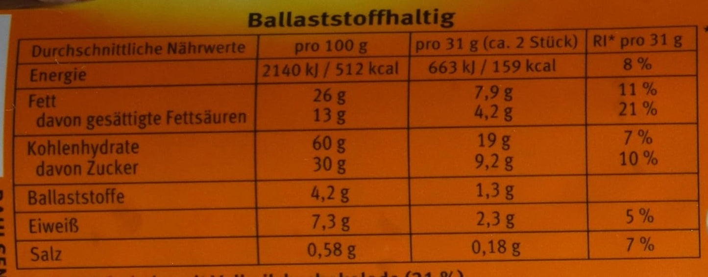 Brandt Hobbits Chokolade - Pakke med 18 - Opbevaringsæske - Fuldkornsfiberrig havregryn Halv fine chokoladekiks (18 x 265 g)