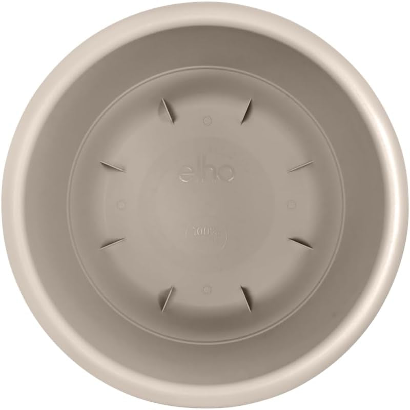 elho Amiga Round 30 - Indendørs og udendørs urtepotte - 100% genbrugsplast - Ø 29,5 x H 20,2 cm - Beige/Svampebeige