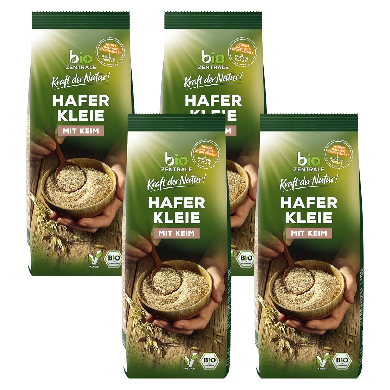 Biocentral økologisk havreklid 1 kg | Fordelagtig pakke | Fiberrig proteinkilde | Naturally vegan | Fra EU's landbrug | Lavt sukkerindhold