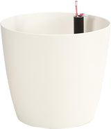 Dehner Mila urtepotte med selvvandingssystem, Ø 30 cm, højde 26 cm, plastik, hvid