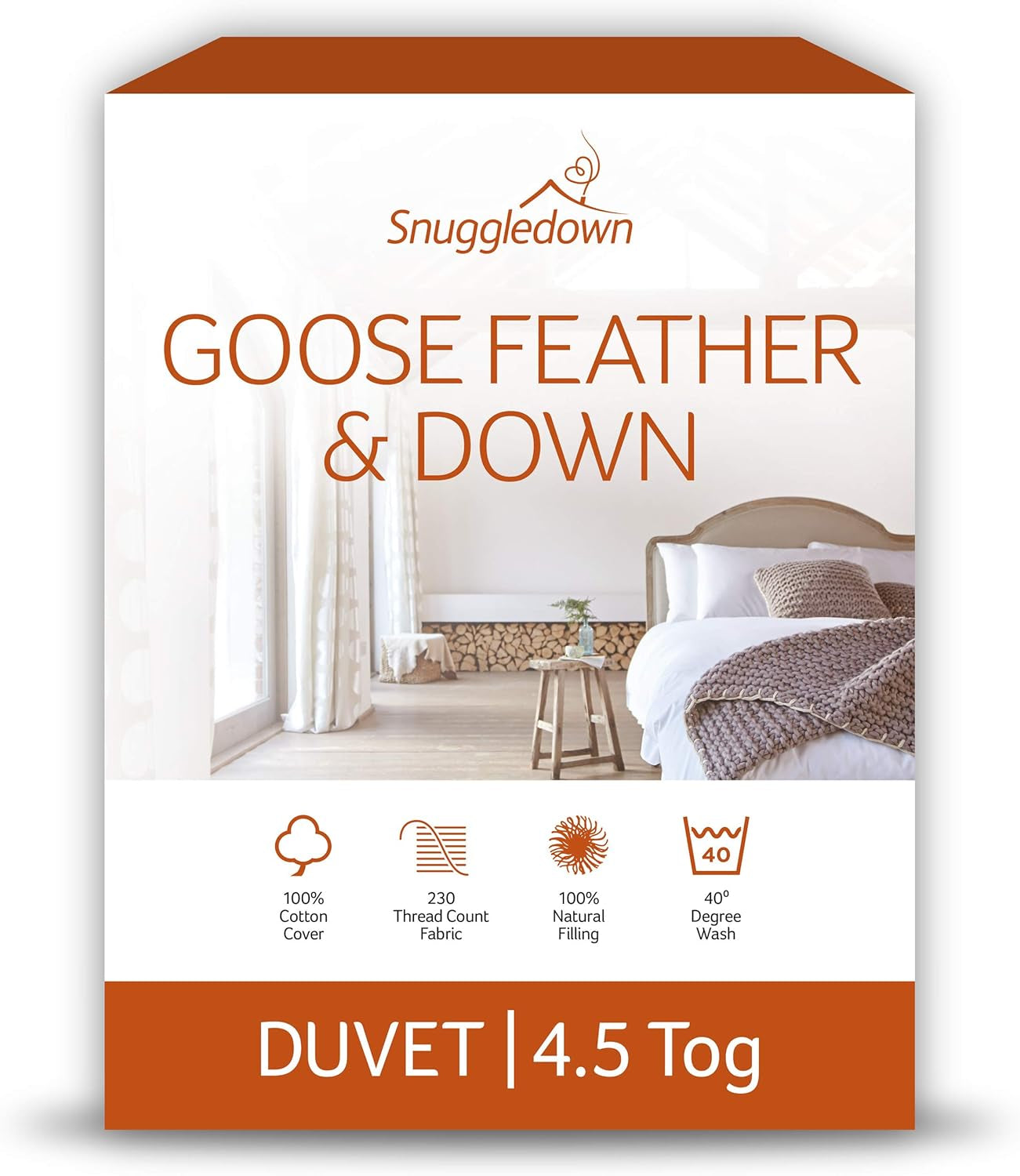 Snuggledown Freshwash Allergy Dyne, 13,5 Tog Vintervarm, Bomuld, Hvid, Enkeltsengs dyner og dyner Naty Shop Dobbeltseng 4,5 Tog
