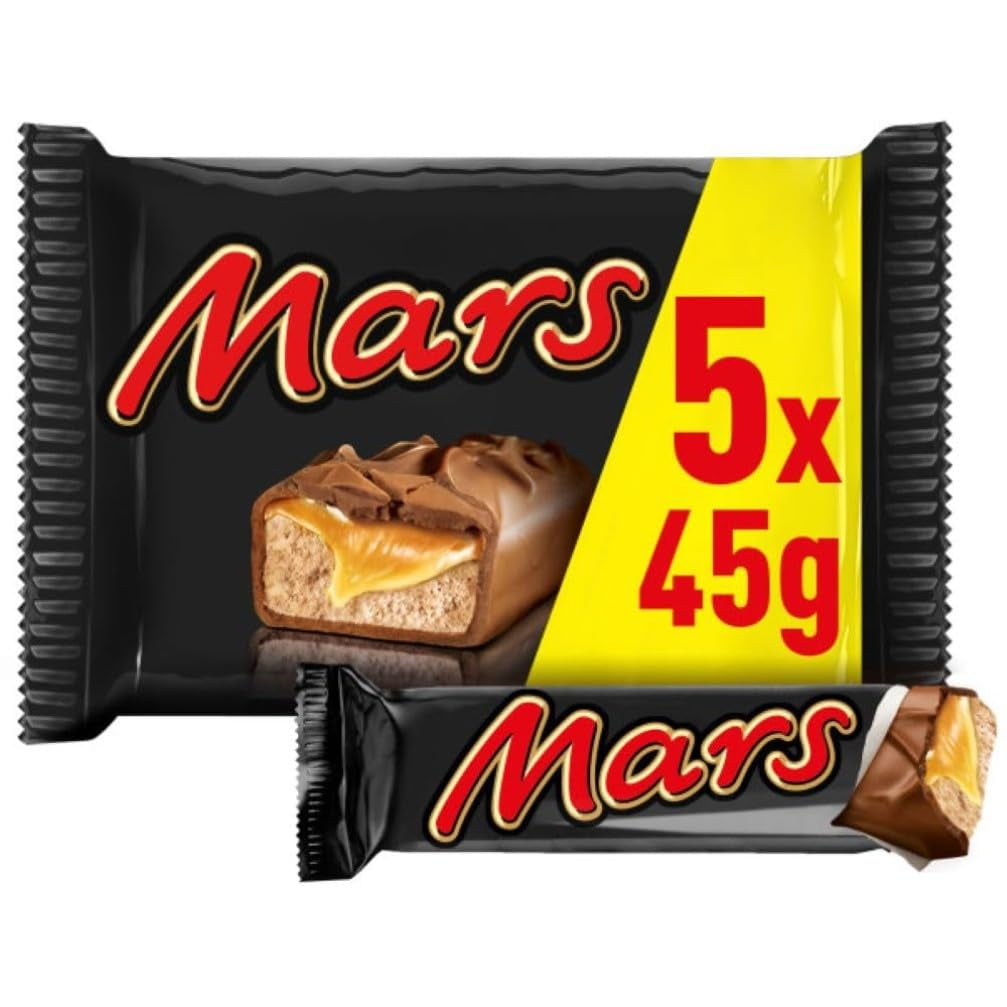 Mars chokoladebarer, karamel, chokolade, 1 pakke med 5 barer (1 x 225 g)