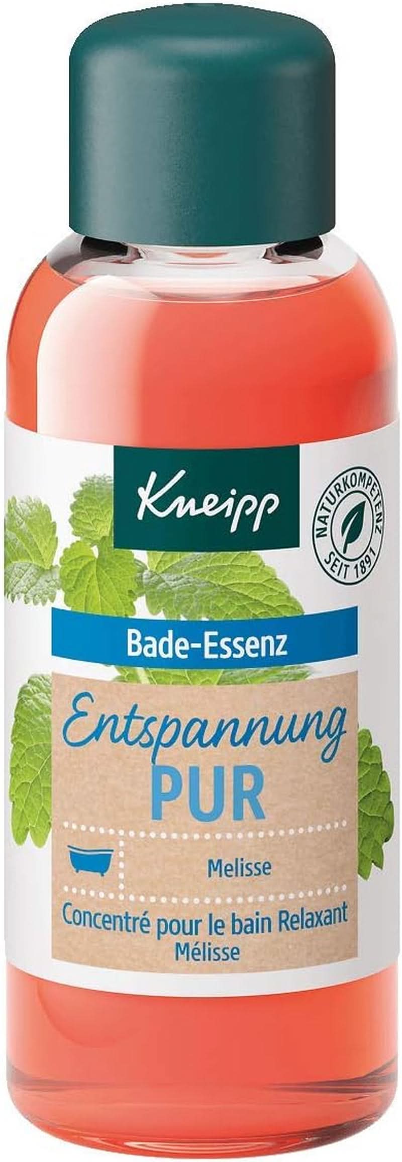 Kneipp Bade, badeolie med naturlig indisk melissa æterisk olie og citronmelisseekstrakt, 100 ml Naty Shop