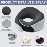 Nakkepude Memory skum rejsepude Ergonomisk design Memory skum nakkepude med øjenmaske 2 ørepropper og opbevaringstaske Perfekt til at sove på vejen, når du er på rejse Naty Shop Cervikal ortopædiske puder