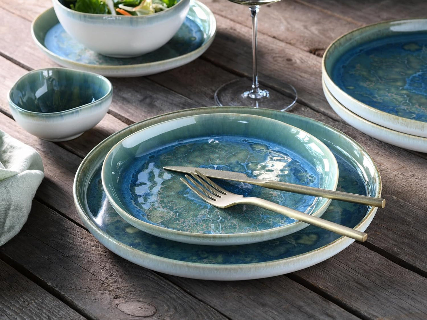 Creatable 22447 Yuki Series Spisesæt til 2 porcelænstallerkensæt Tåler opvaskemaskine og mikroovn fremstillet i Europa