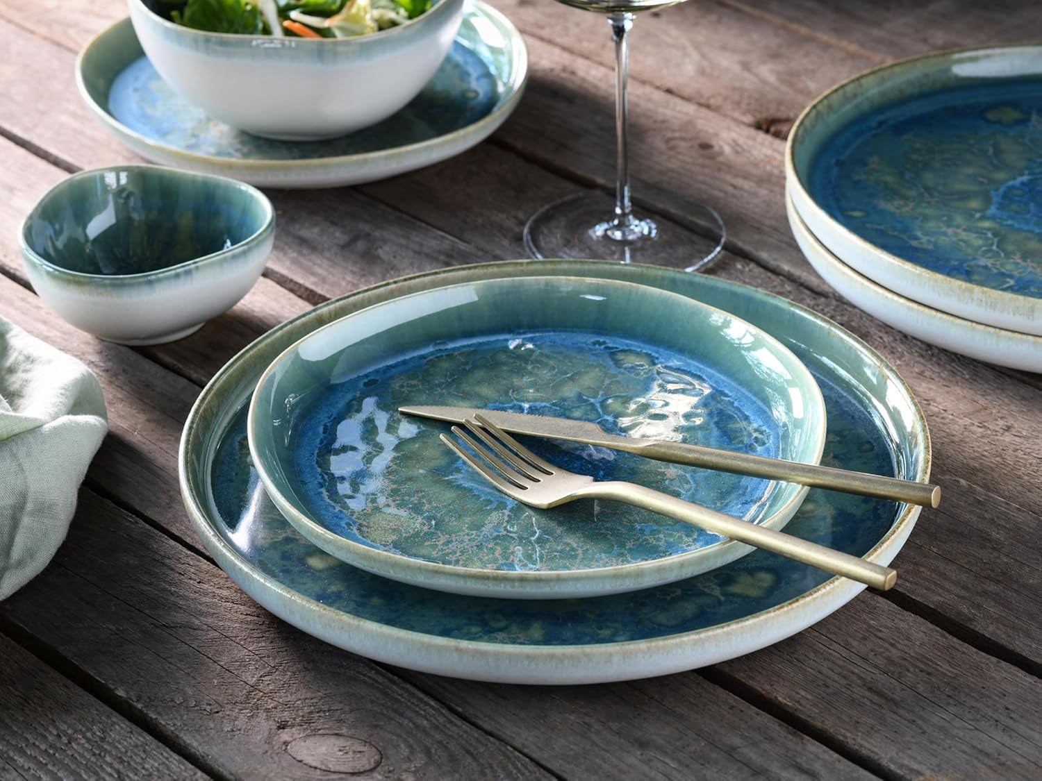 Creatable 22447 Yuki Series Spisesæt til 2 porcelænstallerkensæt Tåler opvaskemaskine og mikroovn fremstillet i Europa