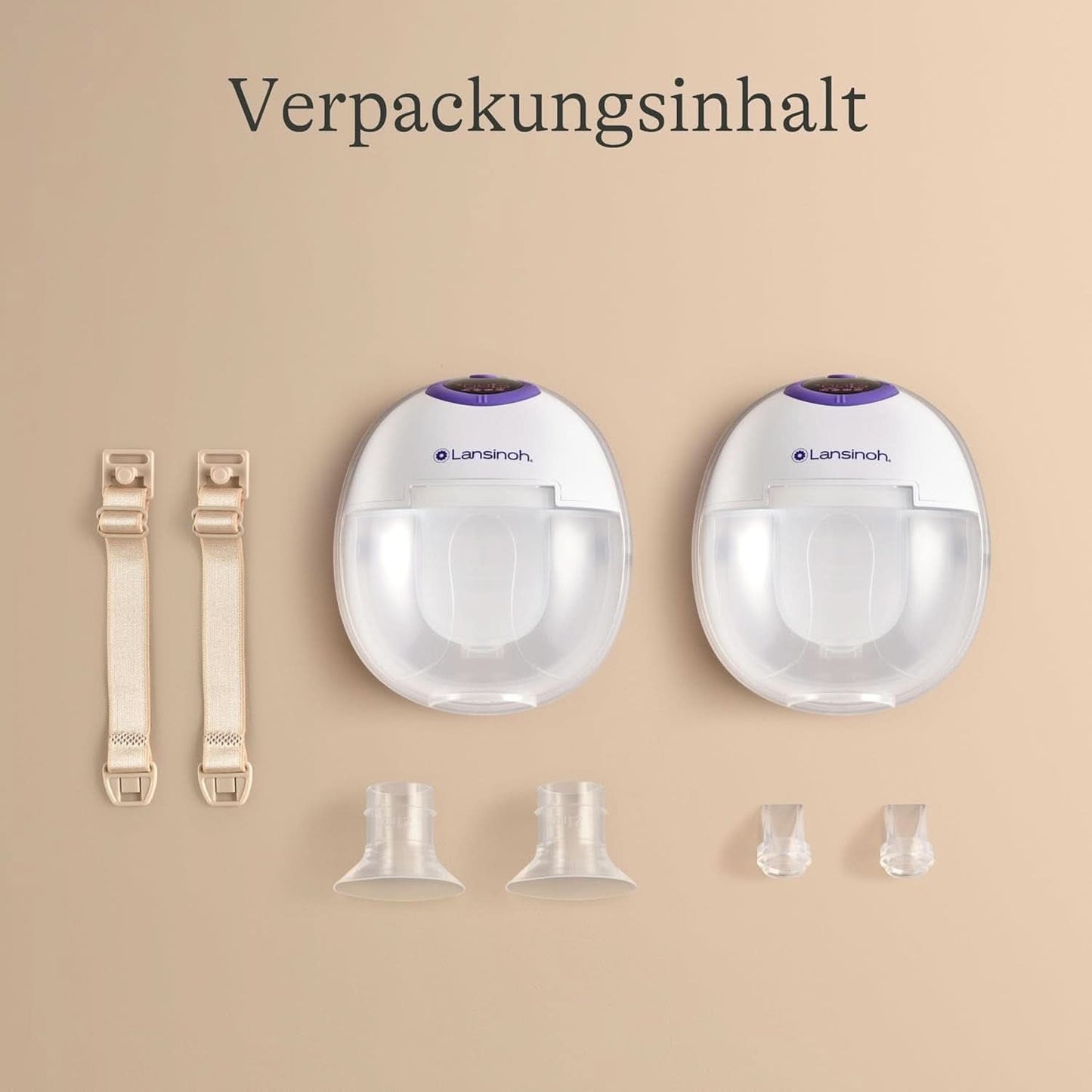 Lansinoh Tragbare Elektrische Doppelmilchpumpe – Freihändig Und Leise Abpumpen Ohne Kabel & Schläuche – Wiederaufladbarer Akku – Einfache Bedienung & Reinigung - Håndfrit tilbehør Mad og amning Bebe Naty Shop