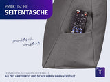 Læsepude Traumnacht Cosy Rygpude, 70 x 40 cm mørkegrå, aftageligt og vaskbart betræk af 100% polyester, praktisk sidelomme, Øko-Tex certificeret, produceret efter tyske kvalitetsstandarder