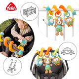 Fehn Activity Spiral Sleeping Forest - rør og hold klapvognslegetøj - babylegetøj til seng, kravlegård, barnevogn og autostol - motorisk aktivitetslegetøj til babyer og småbørn fra 0+ måneder Babylegetøj Naty Shop