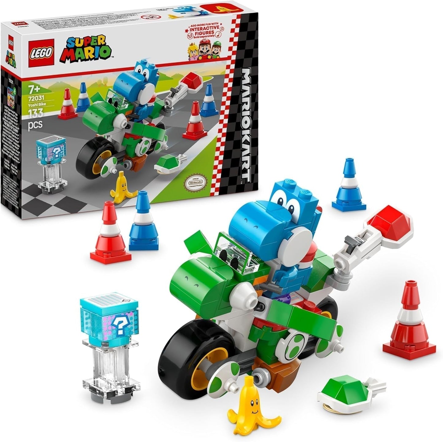 LEGO Super Mario: Mario Kart - Yoshi Bike Collectible Nintendo Adventure Sæt Gave til børn, drenge, piger og spillere 7+ Yoshi figursamlingssæt 72031 Byggesæt Besuche den LEGO-Store Standardtitel