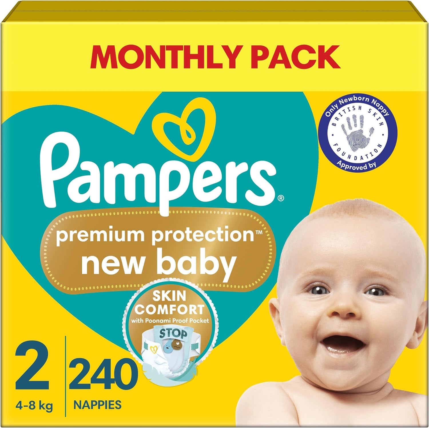 Pampers New Baby str. 1 Nyfødt 2-5 kg ​​Transportpakke, pakke med 4 (4 x 23 stk.)