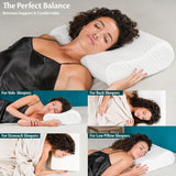 Nakkestøtte Højdejusterbar Memory Foam pude Ortopædisk og ergonomisk sengepude Nakkesmertelindrende pude Nakkestøtte og anti-snorken vaskbar polyes. Kasket Cervikal ortopædiske puder Naty Shop