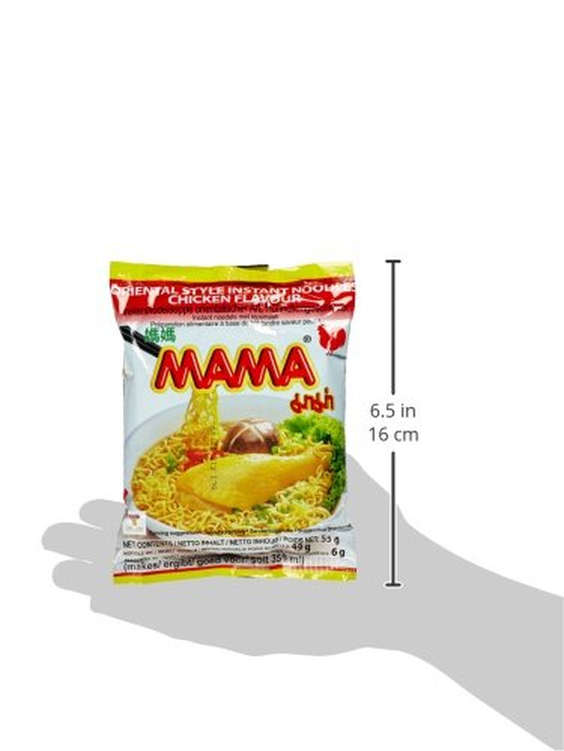 MAMA Instant Nudles med kyllingesmag - orientalsk instant nudelsuppe - Autentisk thailandsk køkken - 24 x 55 g