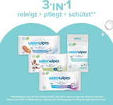 WaterWipes Sensitive+ On The Go Wet Wipes, 100 Wipes (10 Pack), 3 i 1 Renser, Plejer, Beskytter, 99,9% Vand, Duftfri Wipes