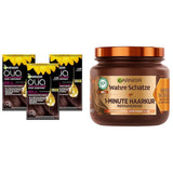 Garnier Olia Hair Color 6.0 Lysebrun + True Treasures Repair Treatment (340 ml) til beskadiget hår - ammoniakfri farvning, naturlige olier, grå hårdækning, honning og bivoks, mindre hårbrud Naty Shop Hair Color 3X Hair Color + Repair Treatment