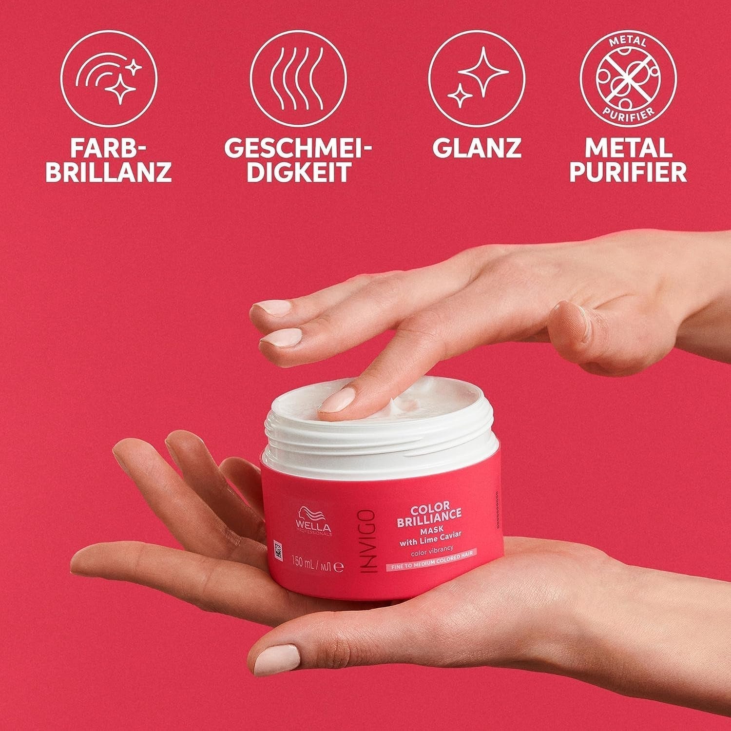 Wella Professionals Invigo Color Brilliance - Shampoo, balsam og farvebeskyttelsesmaske til fint og tykt farvet hår - med E-vitamin, antioxidanter og lav pH - udglatter og nærende Naty Shop Hair Mask