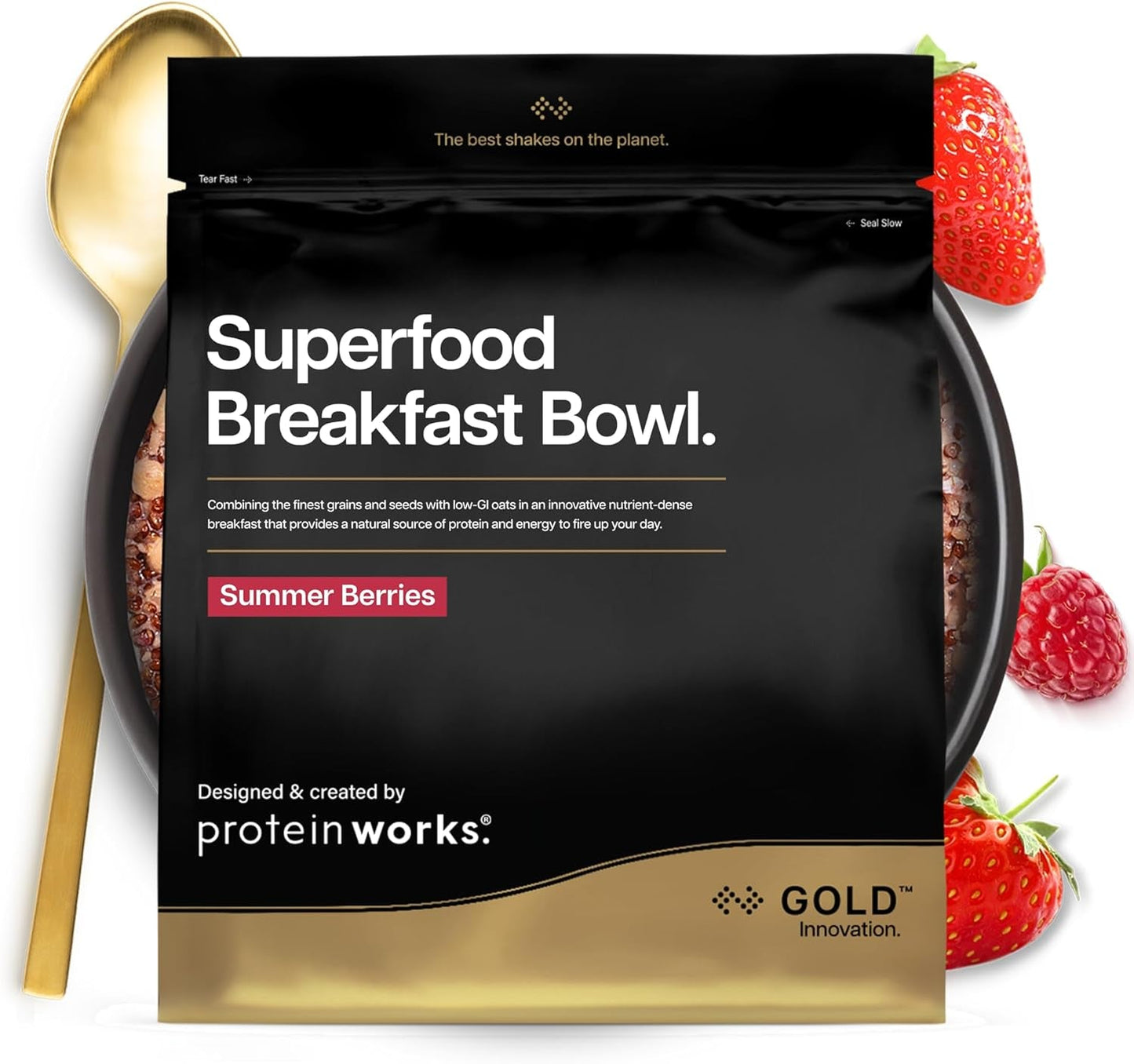 Protein virker | Superfood morgenmad - GULD Innovation, prisvindende korn, proteinmüsli, næringsrig med korn, frø og havre, fiberrig, æble og kanel, 10 portioner, 600 g