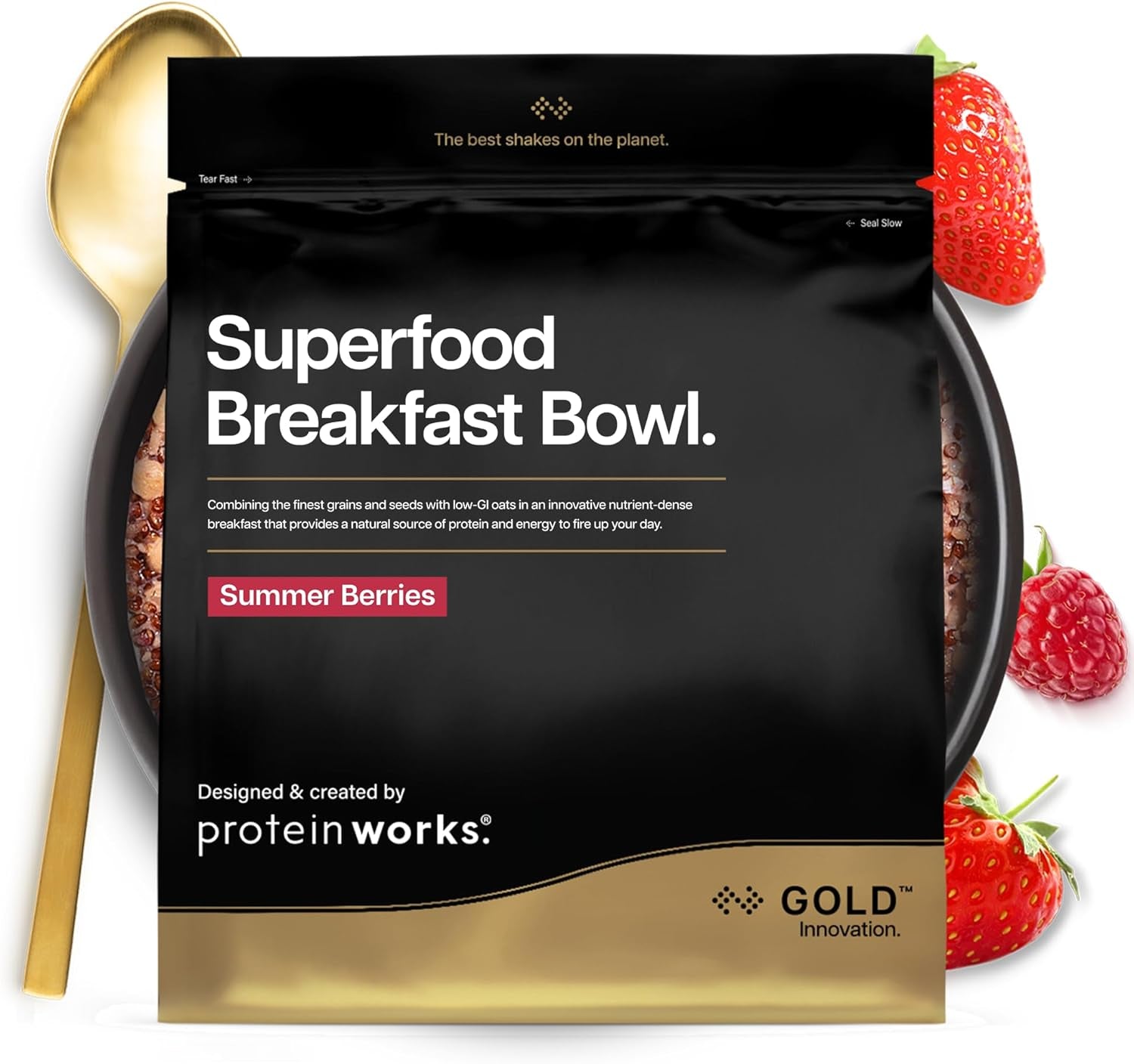 Protein virker | Superfood morgenmad - GULD Innovation, prisvindende korn, proteinmüsli, næringsrig med korn, frø og havre, fiberrig, æble og kanel, 10 portioner, 600 g