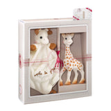 Sophie the Giraffe Fødselsdagsgavesæt Sophiesticated Rattle Pouet 00012 Jucarii Bebe Naty Shop Ensfarvet Sophie La Girafe Babybiter legetøj og plys gavesæt