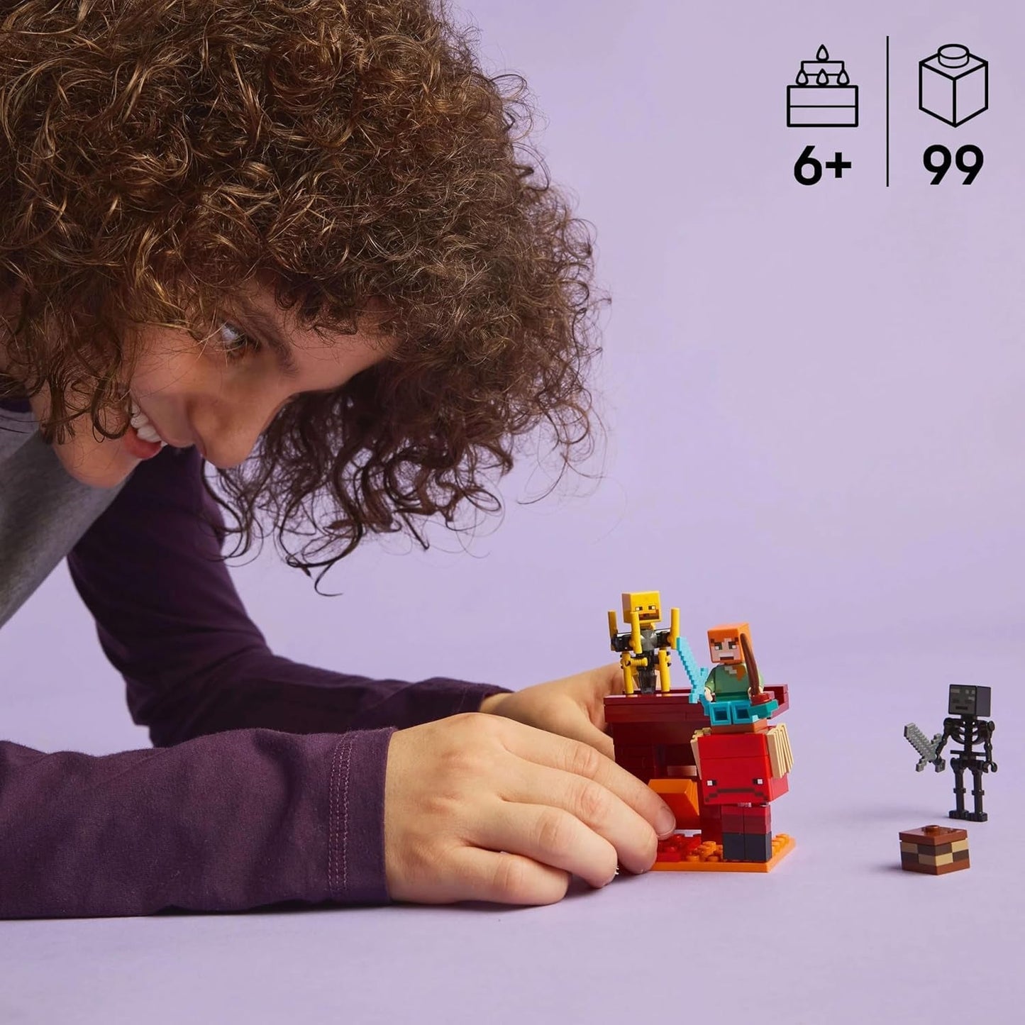 LEGO Minecraft Lava Duel of the Deep, Legetøj til videospilfans, fæstning med minifigurer inklusive Alex, Skeleton Wither, Lohe og Strider, Gave til piger og drenge 6 år 21266 Byggesæt Beuche den LEGO-Store