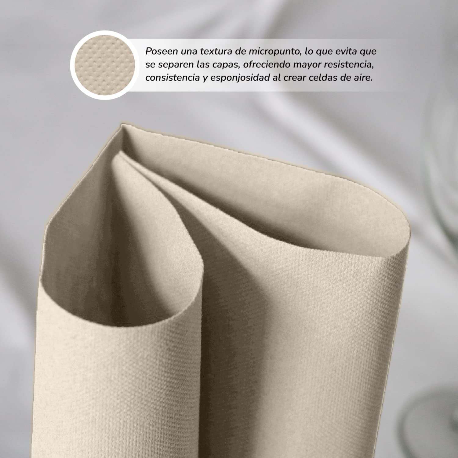 - 600 stykker Bio Eco cocktailservietter - Naturlig farve - 100 % genanvendelig - Micropoint - 10 X 10 Cm (foldet) og 20 X 20 Cm (Ufoldet)