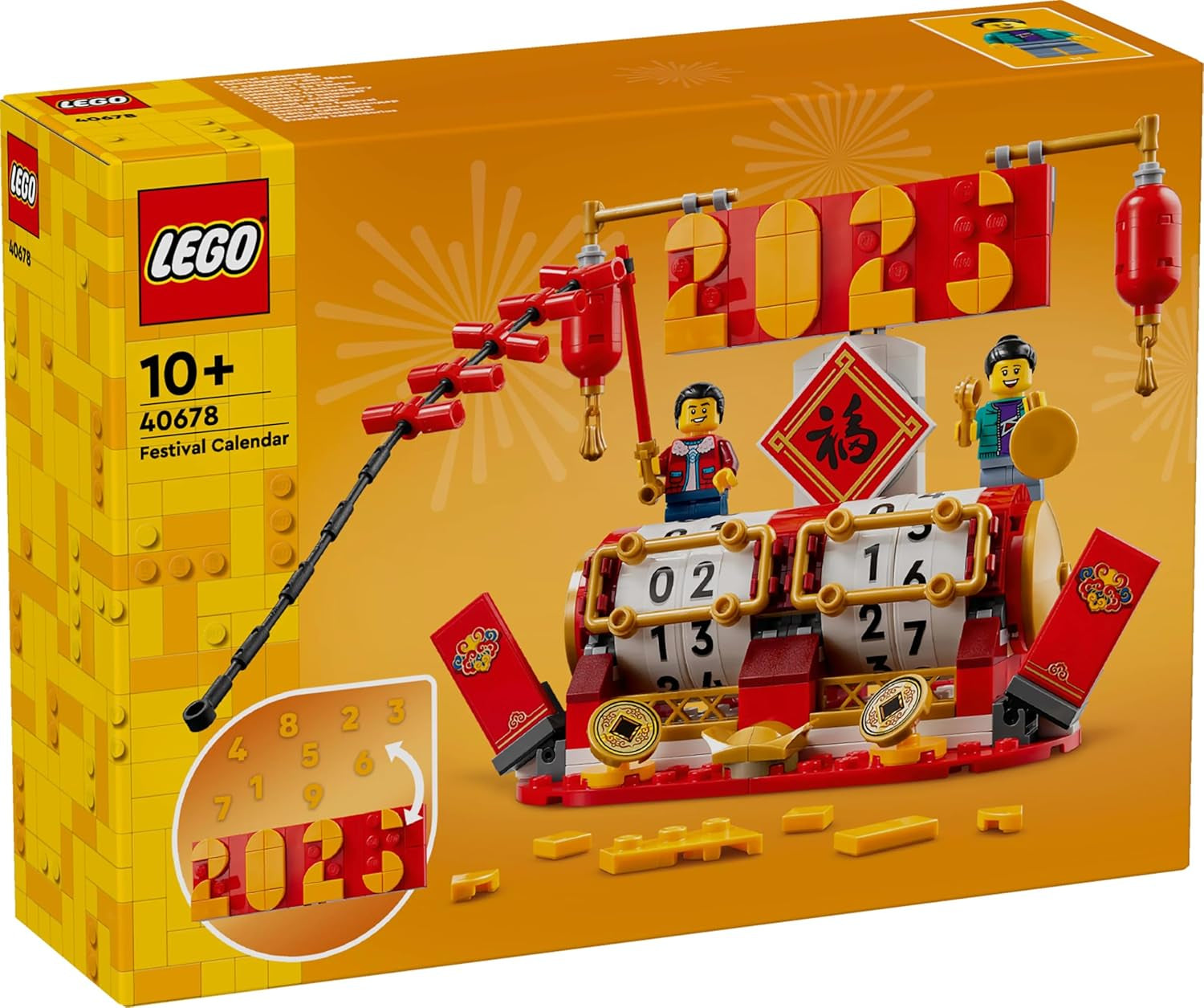 LEGO feriekalender, kinesisk julegave til drenge og piger, månenytårsbyggesæt, giver børn mulighed for at lege fantasifuldt, festlegetøj, kinesisk nytårsdekoration 40678 byggesæt Besuche den LEGO-Store