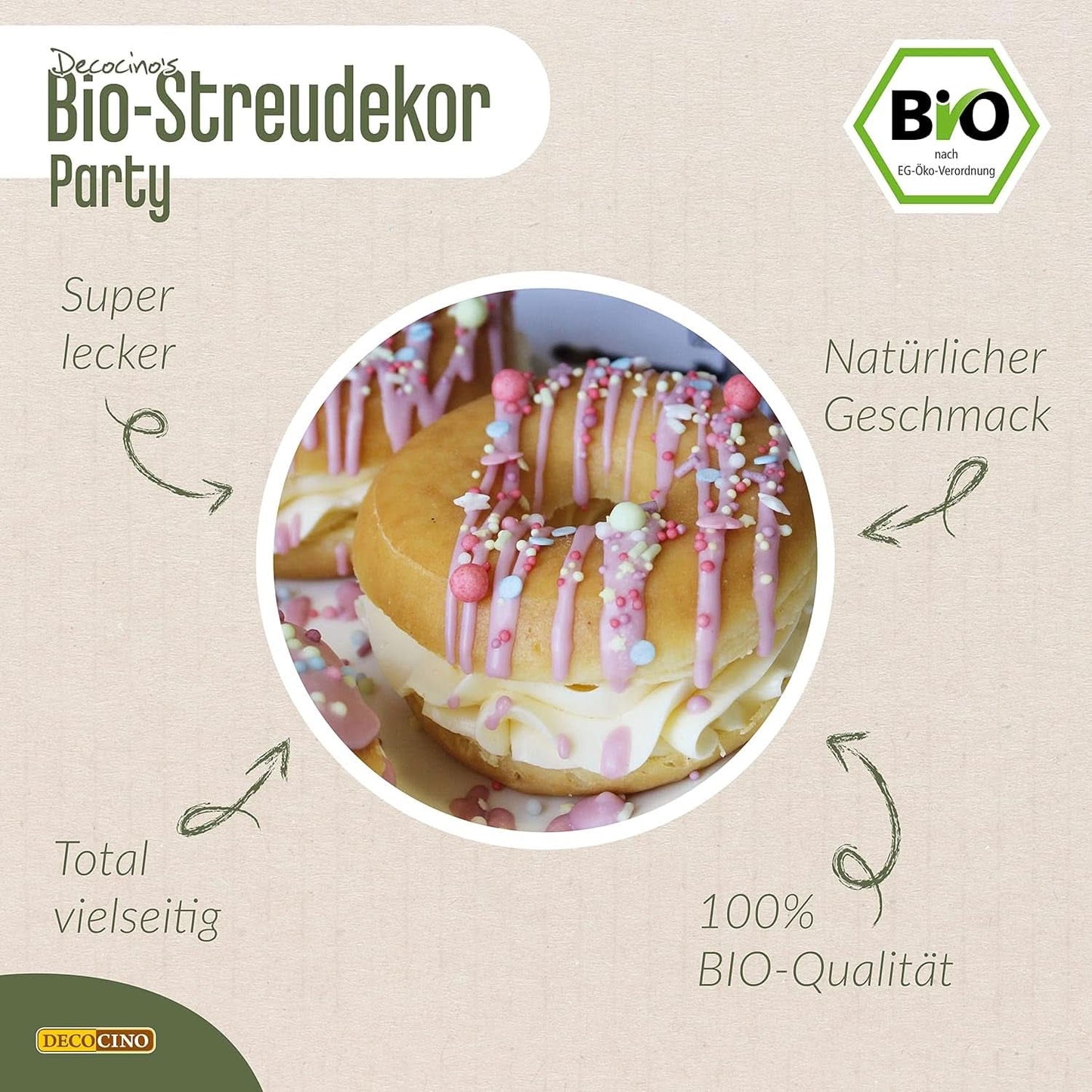 DECOCINO Økologisk Dextrose Vegansk Sukkerdrys, 60 gram Sprinkles Naty Shop