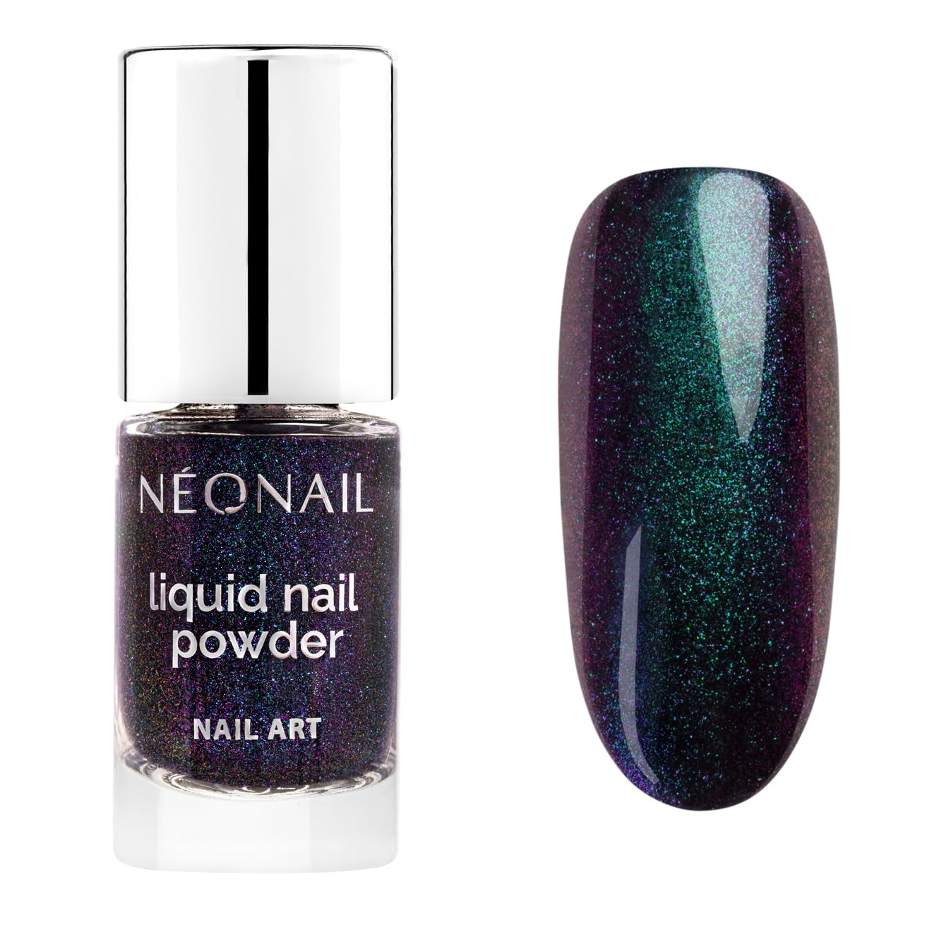 NÉONAIL Liquid Nail Powder Chameleon 04 - Flüssiger Nagelpuder - Chrome Nail Powder - Glitzer Nägel Puder - Nail Art - Nageldesign Tilbehør - Glitter Powder - Chrom Nagelpuder - Grün, Gelb - 6,5 Ml