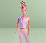 Simba 105733619 - Steffi Love Hula Hoop, Legetøjsdukke med sportstøj, Hula Hoop og mekanisk funktion, 29 cm, Alders 3+