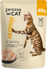 PrimaCat - Klassisk vådfoder til katte, smag af fugl i sauce, 28 x 85 g