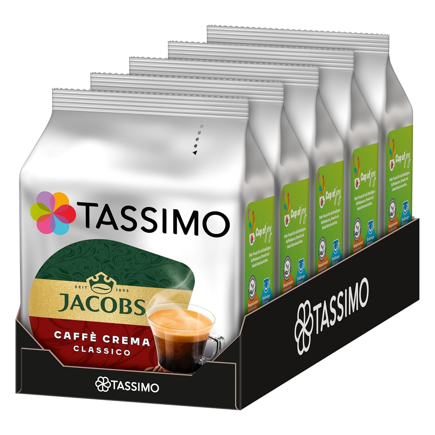 Tassimo Kapseln Jacobs Caffè Crema Classico, 5 x 16 puder, 80 Kaffeekapseln