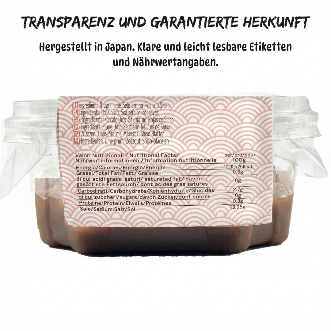 Japansk Umeboshi-Paste, Fermentierte Pflaumen mit Shiso, 150 g