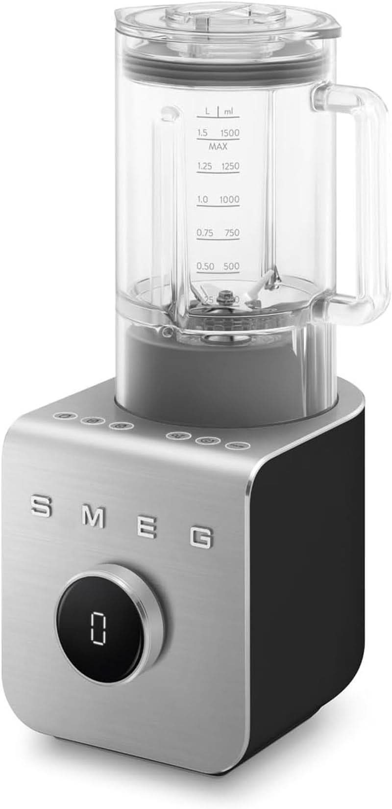 SMEG, Hochleistungsmixer BLC01BLMEU, 5 Voreingestellte Programmer, 9 Manualle Geschwindigkeitsstufen, Pause & Pulse-Funktion, Kunststoffgehäuse, Rutschfeste Basis, 1400 W, Schwarze Kitchen Naty Shop Schwarze Matte