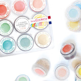 Scrapcooking - Sæt med 9 pastelfarver - blå, gul, koral, pink, turkis, limegrøn, hvid, aquagrøn, pulverrosa - spiseligt farvepulver til kager, muffins, macarons - 4272