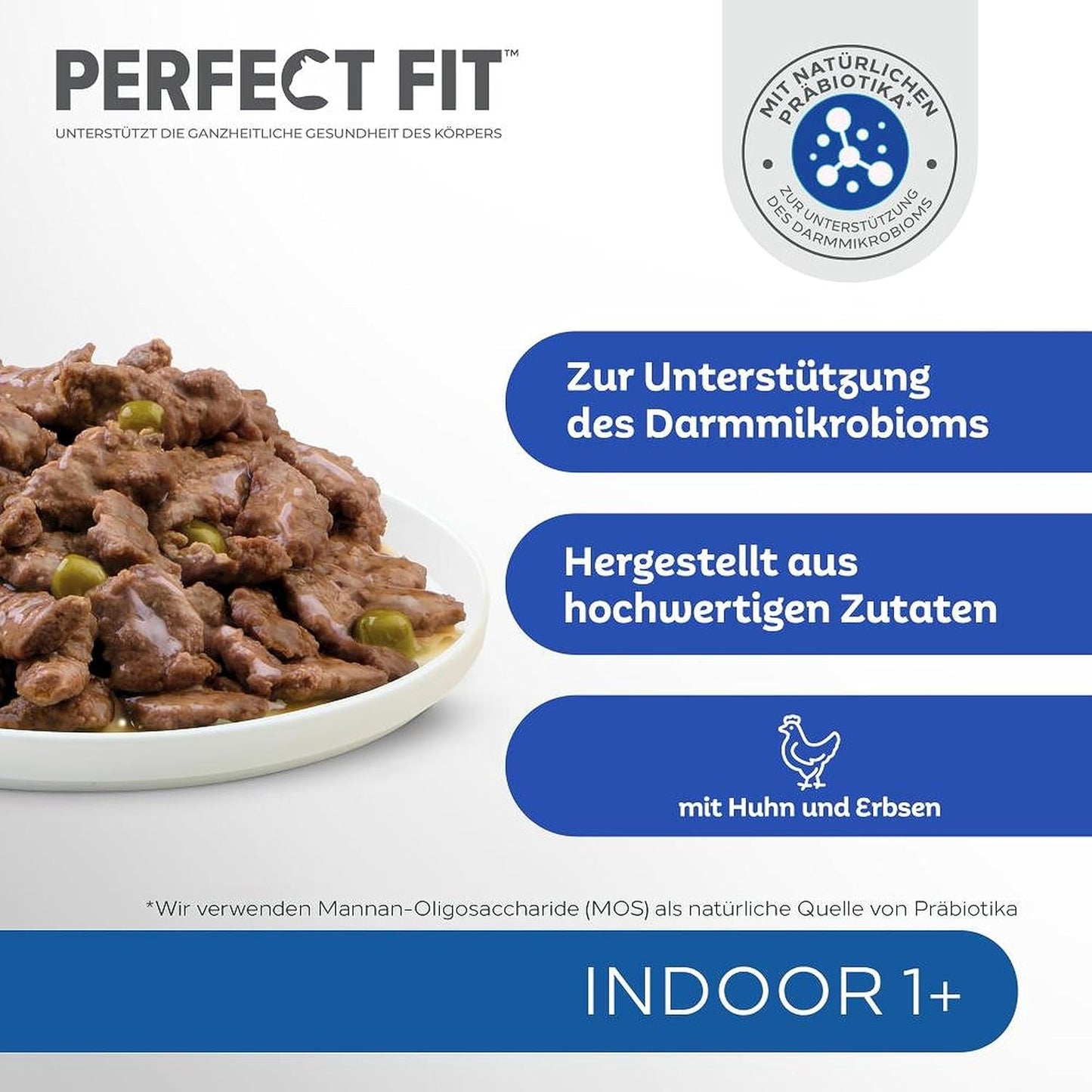 PERFECT FIT™ poser til katte, indendørs, med kylling, 12 x 85 g