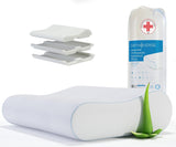 ORTHOVERSE ortopædisk pude - nakkestøttepude, sovepude, pude, memory foam pude, pude, nakkesmerter pude - højdejusterbar, aloe vera betræk, lægehjælp Cervikale ortopædiske puder Naty Shop 1