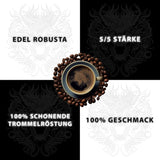 Black Dragon Espresso 100% Robusta - Ekstra stærke ristede kaffebønner - Meget stærk og fyldig kaffe med højt koffeinindhold - Meget stærk espresso